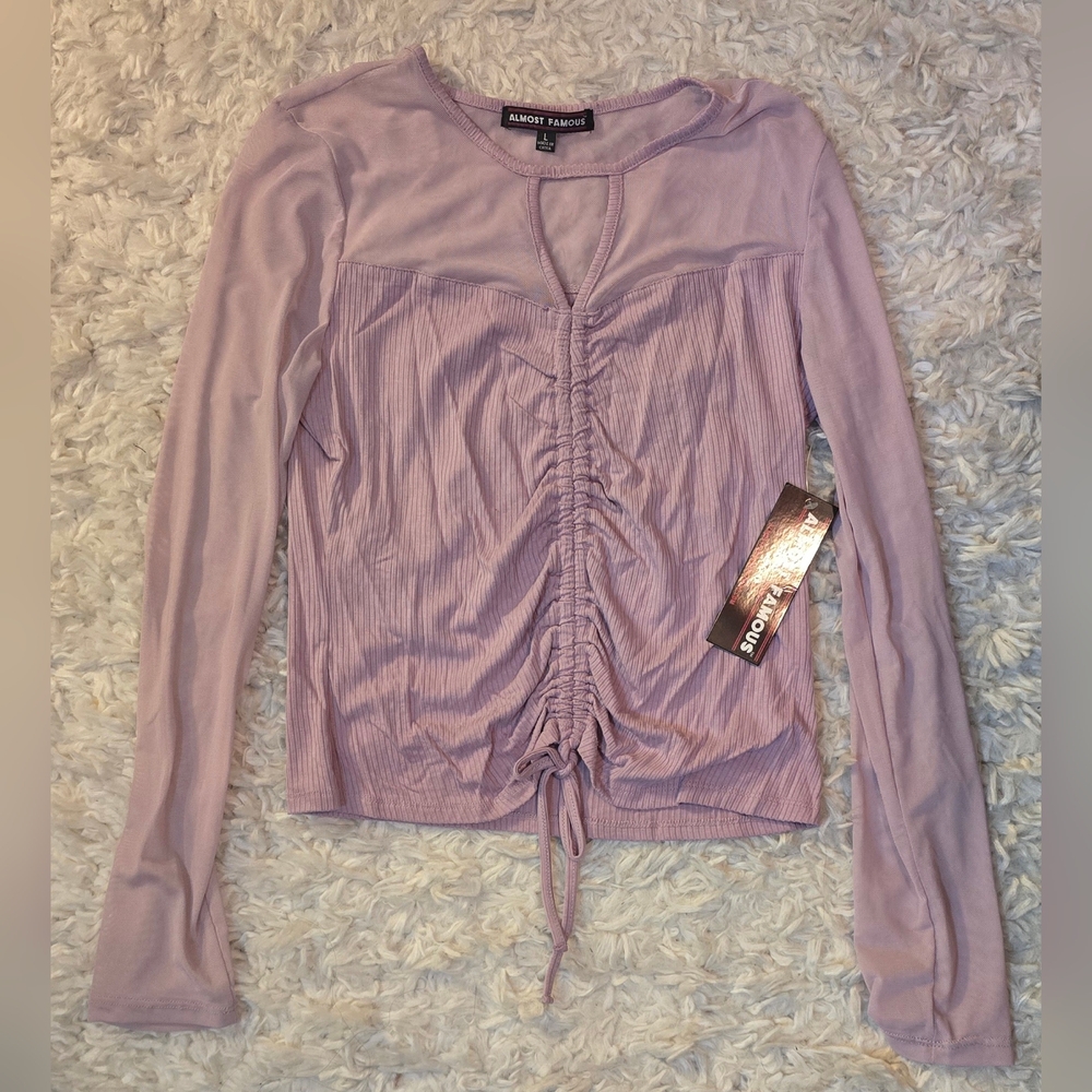 Almost Famous Women's Lavender Ruched Blouse